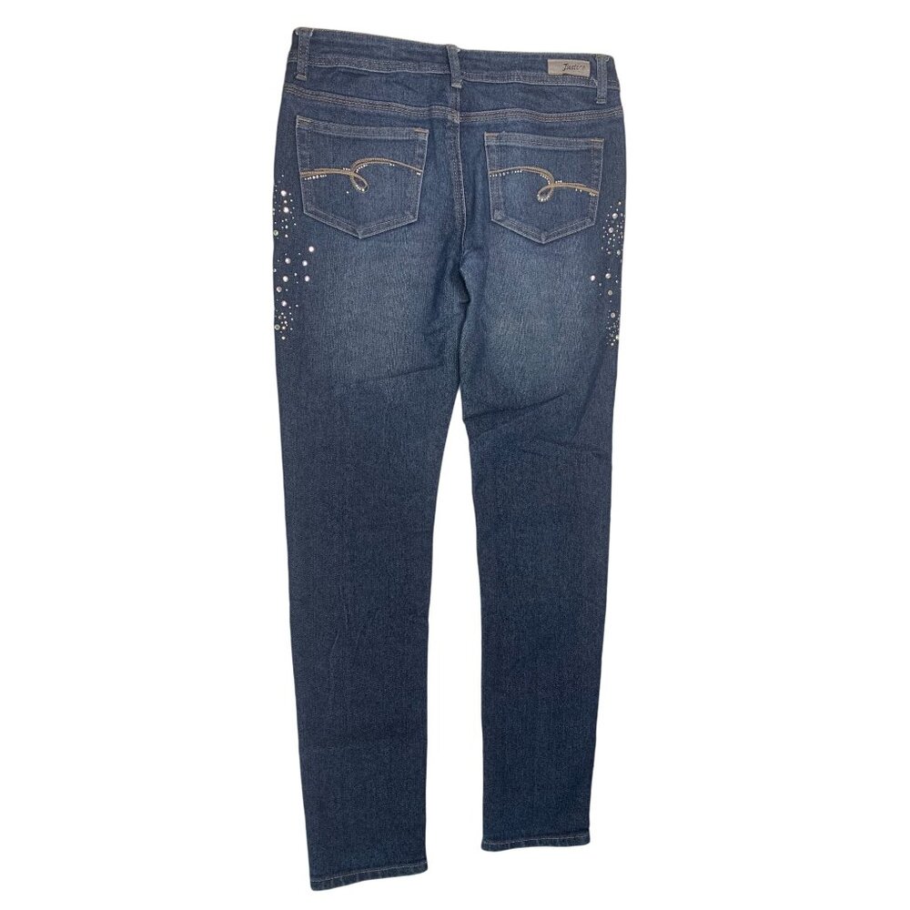 Justice Premium Denim Girls Size 16 Reg Embellished Pocket and side Simply Low J
